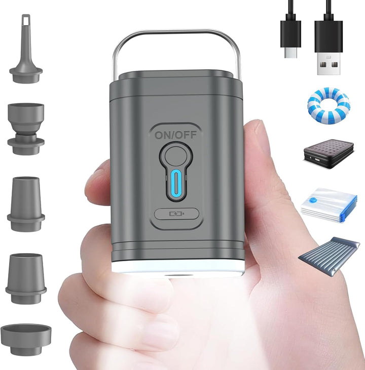 Elektrische Luftpumpe, Tragbare Kompakte Minipumpe, Über USB Wiederaufladbar Zum Aufblasen/Entleeren