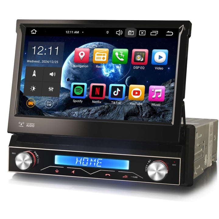 Erisin 7 Zoll 8-Kern 4GB RAM 64GB ROM Android 12 Autoradio 1 Din mit GPS Unterstützt Wireless CarPl