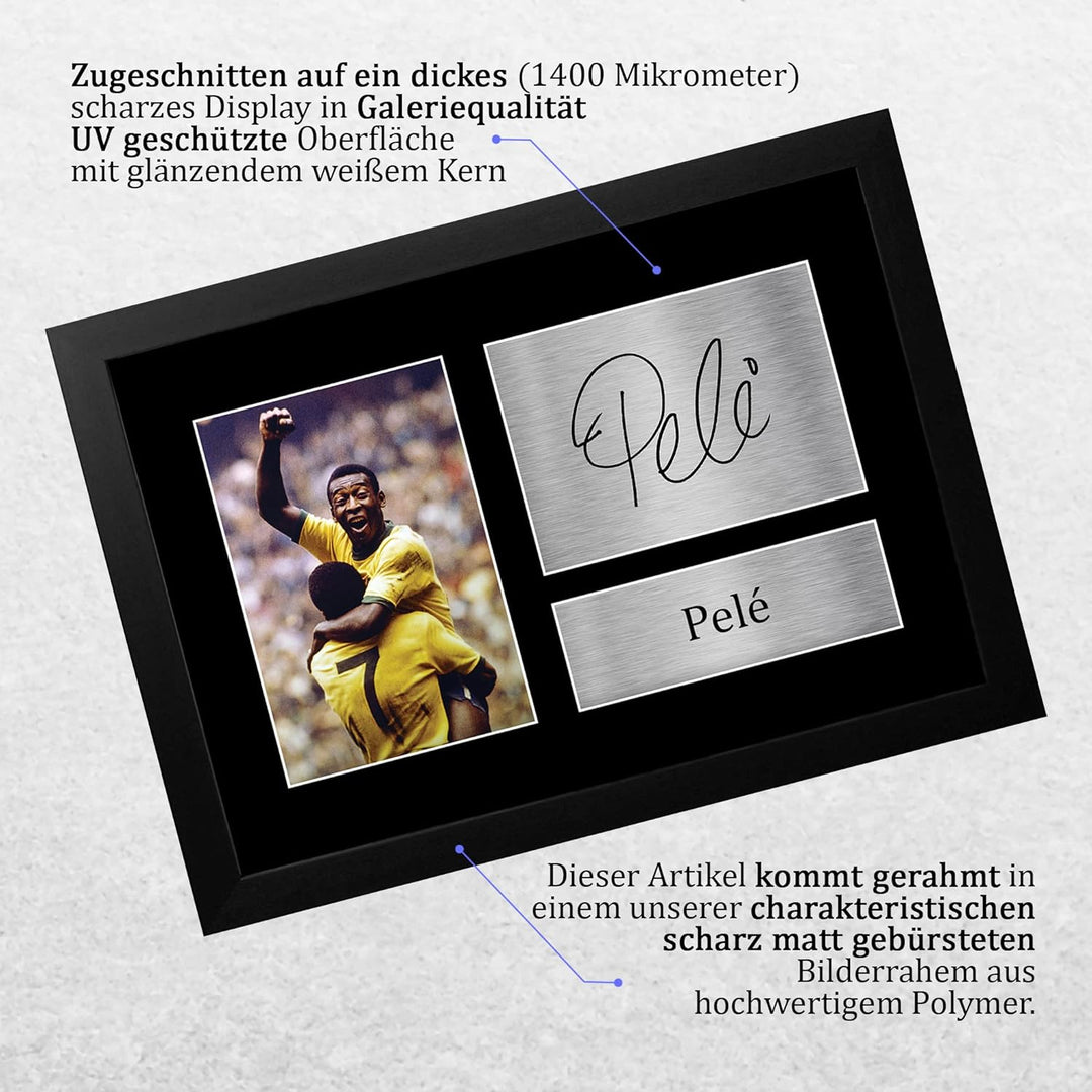HWC Trading Pele A4 Gerahmte Signiert Gedruckt Autogramme Bild Druck-Fotoanzeige Geschenk Für Brazil