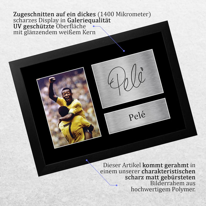 HWC Trading Pele A4 Gerahmte Signiert Gedruckt Autogramme Bild Druck-Fotoanzeige Geschenk Für Brazil
