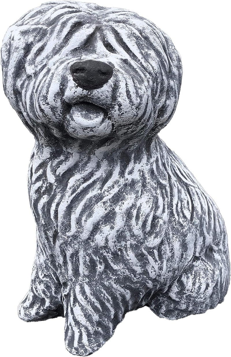 stoneandstyle Steinfigur Bobtail Hund, Frostfest bis -30°C, massiver Steinguss