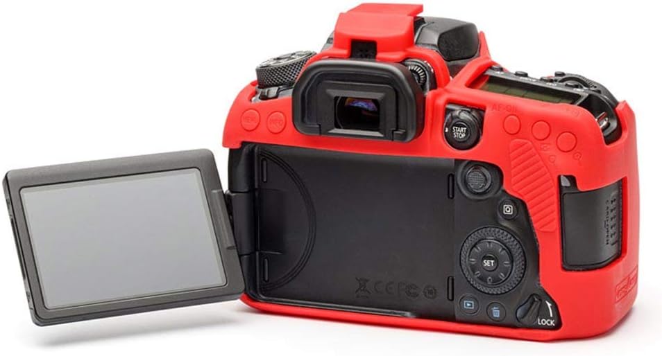 easyCover - Silikon Kameratasche - Schutz für Ihre Kamera - Canon 90D - Rot