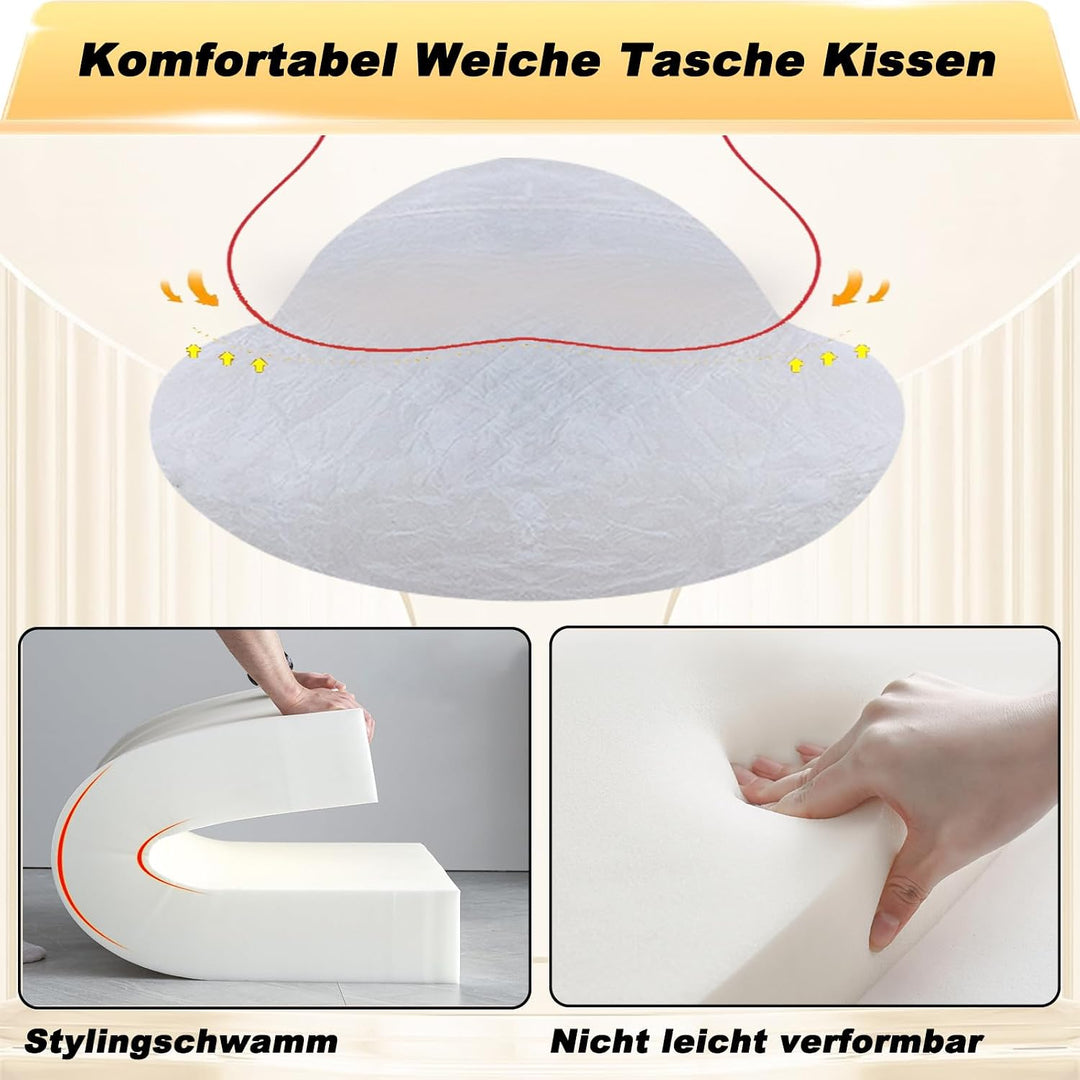 Gold Sattelhocker mit Rollen, Professionelle Rollhocker Höhenverstellbar, PU Leder Drehhocker, Salon