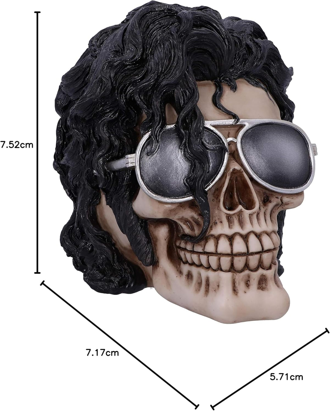 Nemesis Now Bad Michael Jackson King of Pop inspirierter Totenkopf, Schwarz, 16.5cm