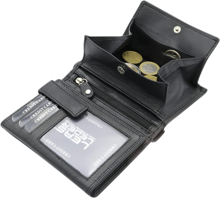 LEAS Wiener-Kombibörse RFID- Schutz mit Geheimfach Echt-Leder, schwarz Special Edition