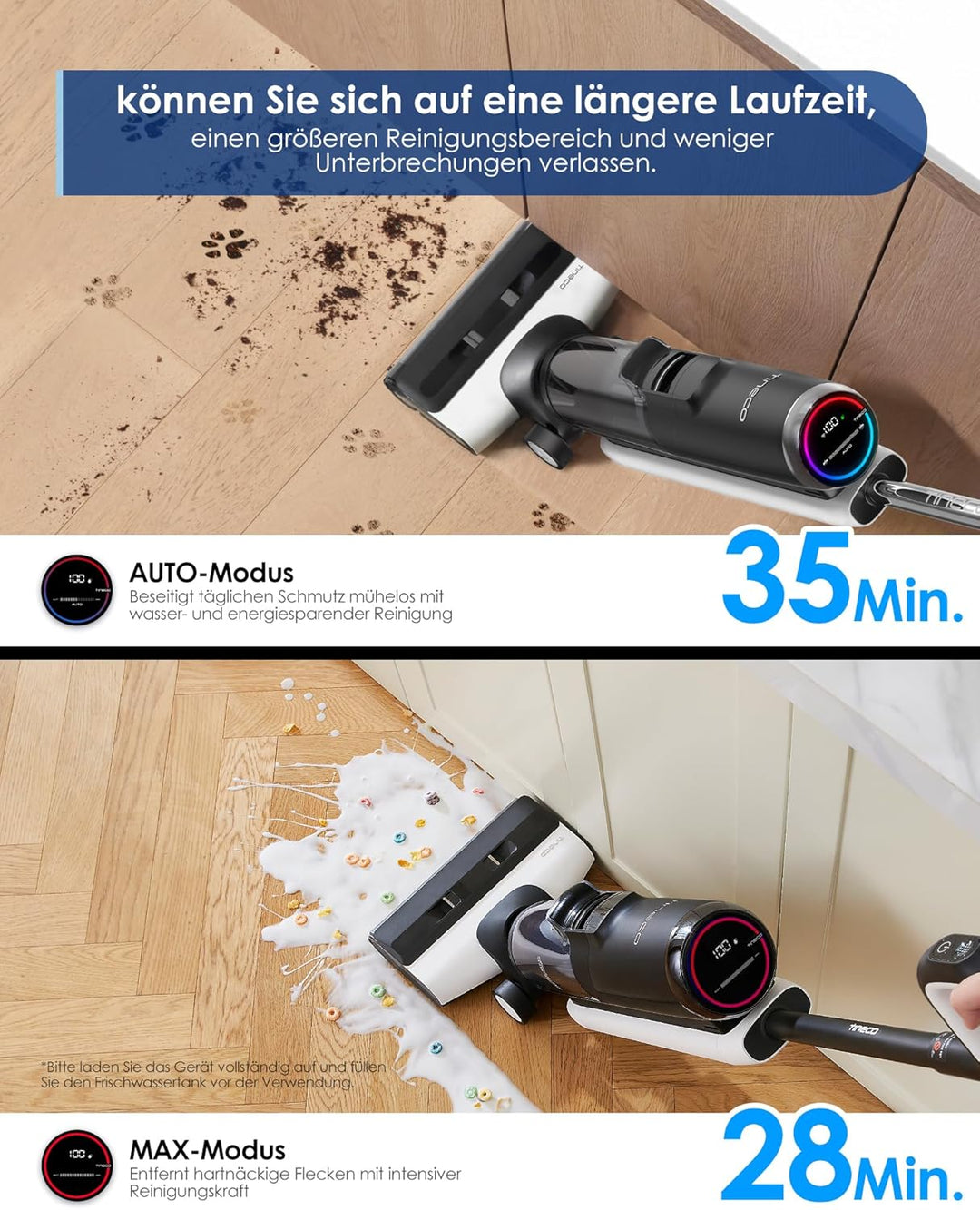 Tineco Smart kabelloser Nass-Trocken-Sauger Floor One S5 Aufladbarer All-in-One-Staubsauger Wischmop
