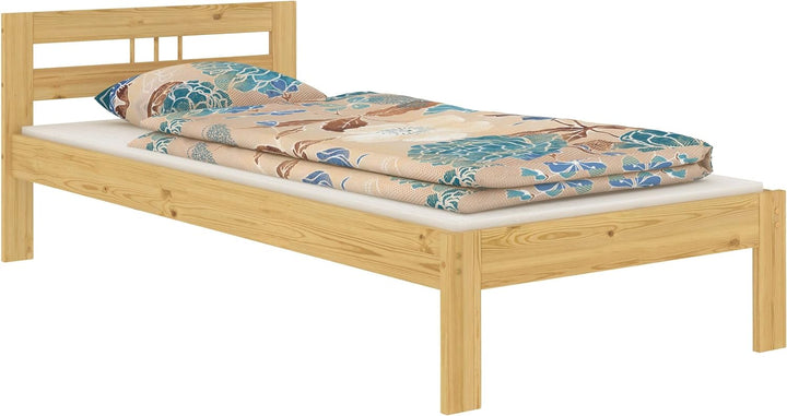 Erst-Holz® Einzelbett Kieferbett Natur 90x200 Massivholz Jugendbett Futonbett Rollrost Matratze 60.6
