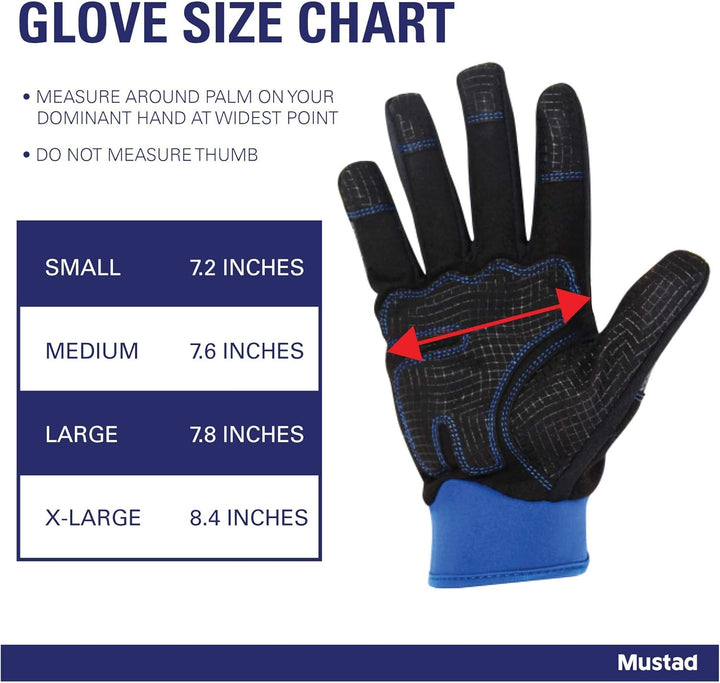 Mustad Wurfhandschuhe | Blau/Schwarz/Grau, S