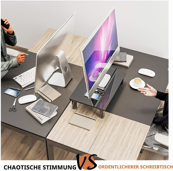 Hemudu Computer-Monitor Ständer mit Höhe Verstellbar Multi Media Desktop-Ständer für Computer, Lapto