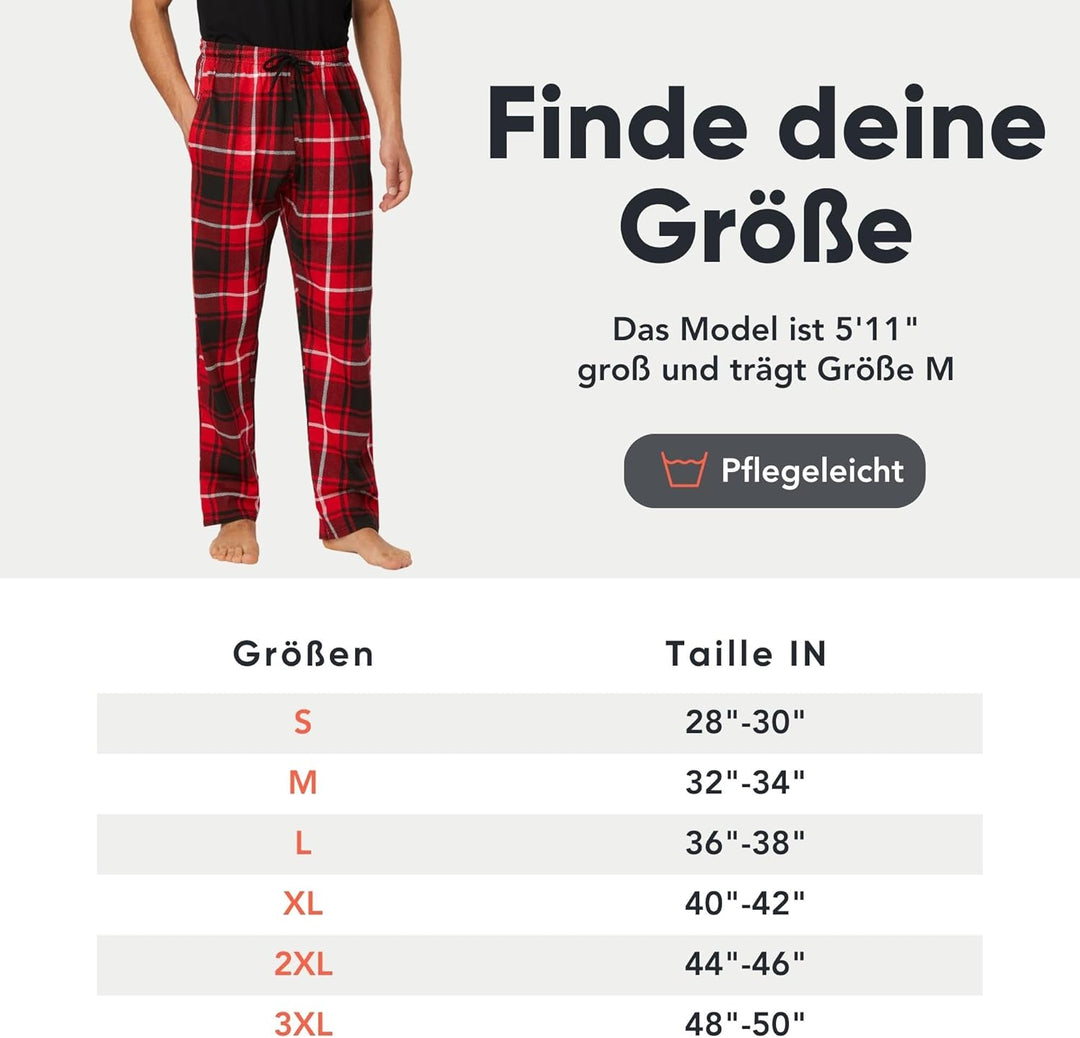 FM London 2er-Pack Pyjama für Herren - Leichte Herren-Pyjamahose, Loungewear und Nachtwäsche S Sorti