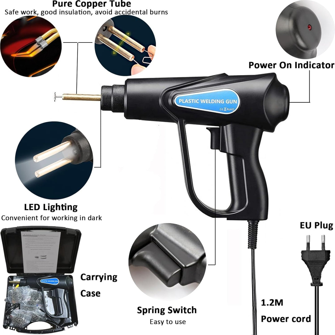 160W Kunststoff Schweissgerät Auto Stossstange Reparaturset 800PCS 6 Arten Klammern,Hot Hefter Kunst
