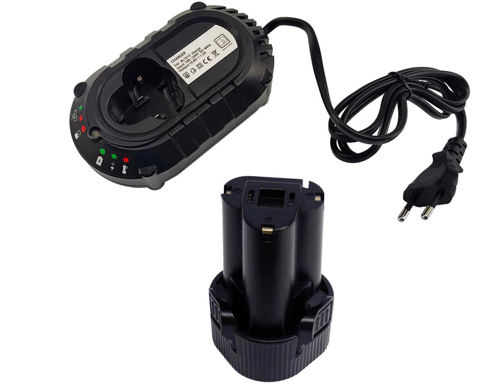 BL1013 Ersatz für Makita 10,8V Akku Lithium-Ionen + Ladegerät DC10WA Kompatibel mit Makita BL1013 BL