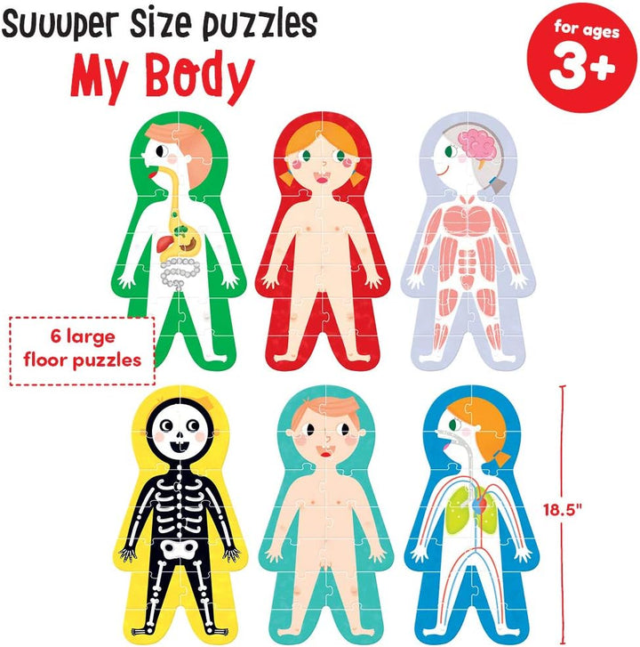 Banana Panda - Suuuper Size Puzzles My Body - Set mit 6 grossen Bodenpuzzles zum Lernen für Kinder a