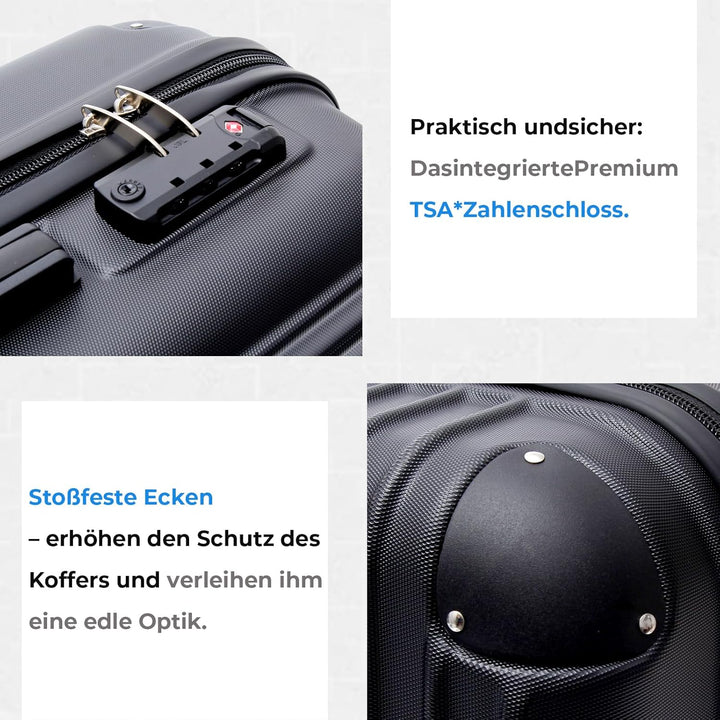 FOMAX Premium Handgepäck Koffer, Trolley Rollkoffer Reisekoffer, 77x47x27cm | mit 4 sanften Rollen u