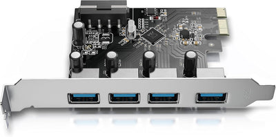 CSL - 4-Port USB 3.0 Super Speed Karte PCIe Express Controllerkarte, Schnittstellenkarte USB 3.0 - N