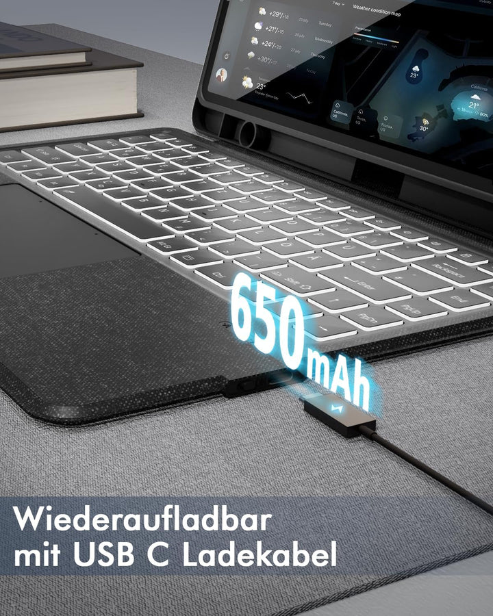 Doohoeek Tastatur mit Hülle für Samsung Galaxy Tab S10 Ultra 2024 14,6 Zoll, Tab S9 Ultra 2023, Tab