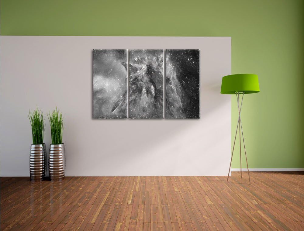 Pixxprint Feuriger Adler als Leinwandbild/Grösse: 3 Teilig (120x80) cm/Wandbild/Kunstdruck/fertig be