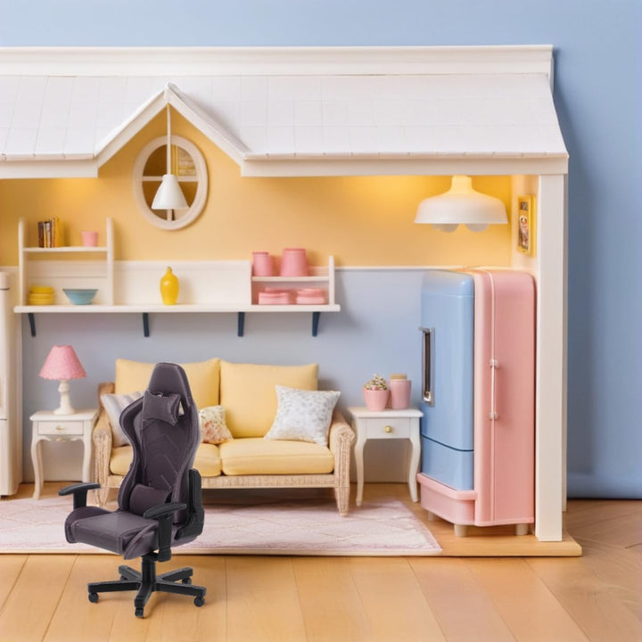 TOYANDONA Puppenhaus Möbel für Bürodekoration und Sammler Detaillierte Miniatur Büro Stuhl für Gamer