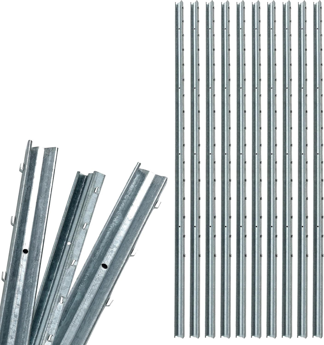 ESTEXO Z-Profil Weidezaun Pfosten Wildzaun Pfahl Forstzaun Maschendrahtzaun (10x 1,95 m)