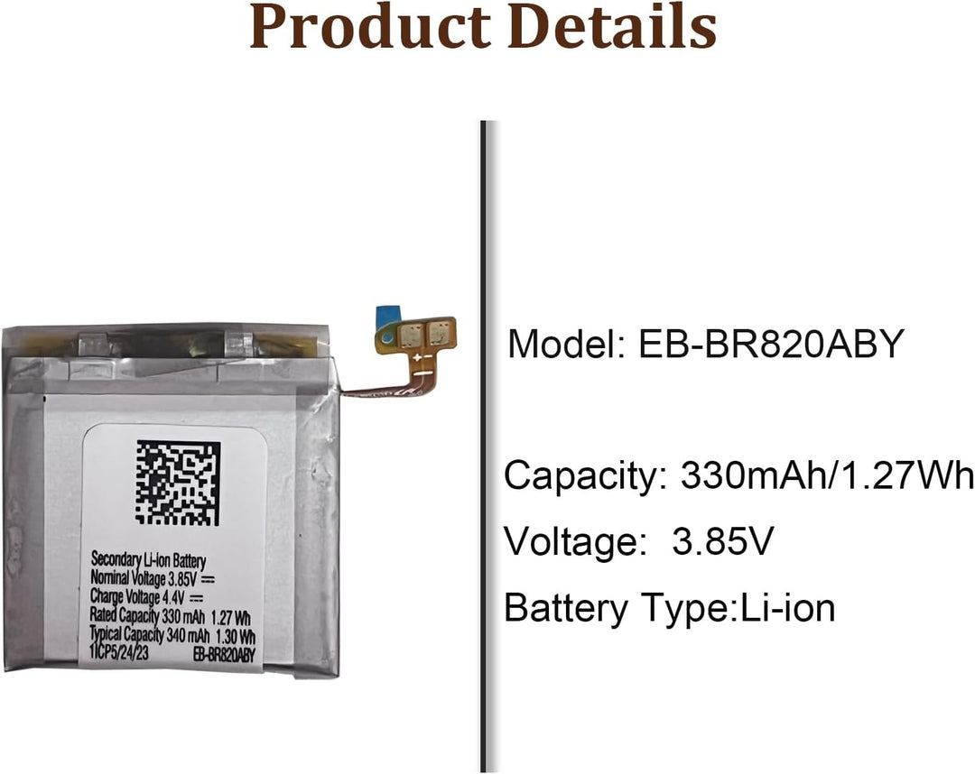 HIGHAKKU Ersatzakku Batterie EB-BR820ABY kompatibel mit Samsung Galaxy Watch Active 2 44mm GH43-0496