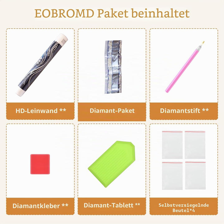 EOBROMD Traube Diamond Art Pearl Painting Kits for Adults, 5D Diamond, Painting with Pearls, Perlen