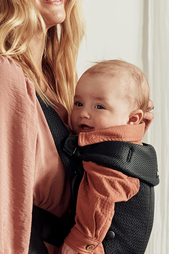 BabyBjörn Babytrage Mini, 3D-Netzstoff, Schwarz Schwarz 3D-Netzstoff, Schwarz 3D-Netzstoff