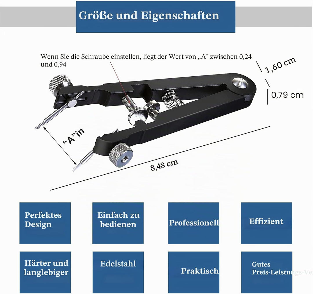 LFGKeng Uhren-Federstegzange Werkzeugset, Armbandzange, Federstegpinzette, Werkzeug für Uhren-Feders