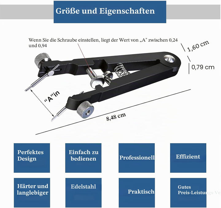 LFGKeng Uhren-Federstegzange Werkzeugset, Armbandzange, Federstegpinzette, Werkzeug für Uhren-Feders