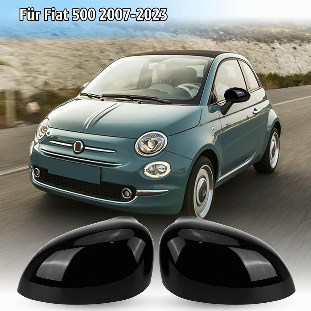 Opaltool 1 Paar Auto Rückspiegel Abdeckung Ersatz für Fiat 500 500C 500E 2007-2024, Aussenspiegel Sp