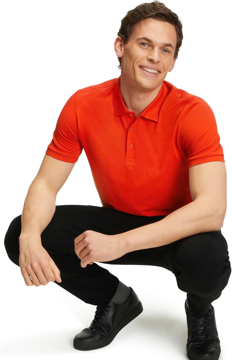 FALKE Herren Basic Polo Shirt Piqué Polohemd weich hautfreundlich atmungsaktive Baumwolle 1 Stück, O