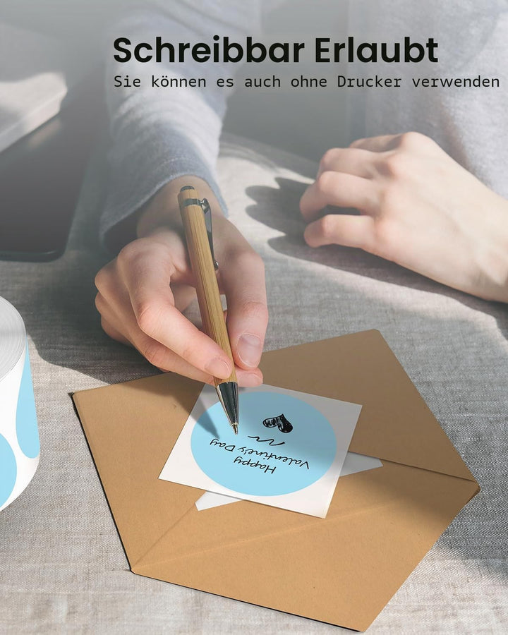 MUNBYN 750 Stück Thermoetiketten, rund, blau, abziehbare Etiketten, rund, 2 x 2 Zoll, Shipping Label