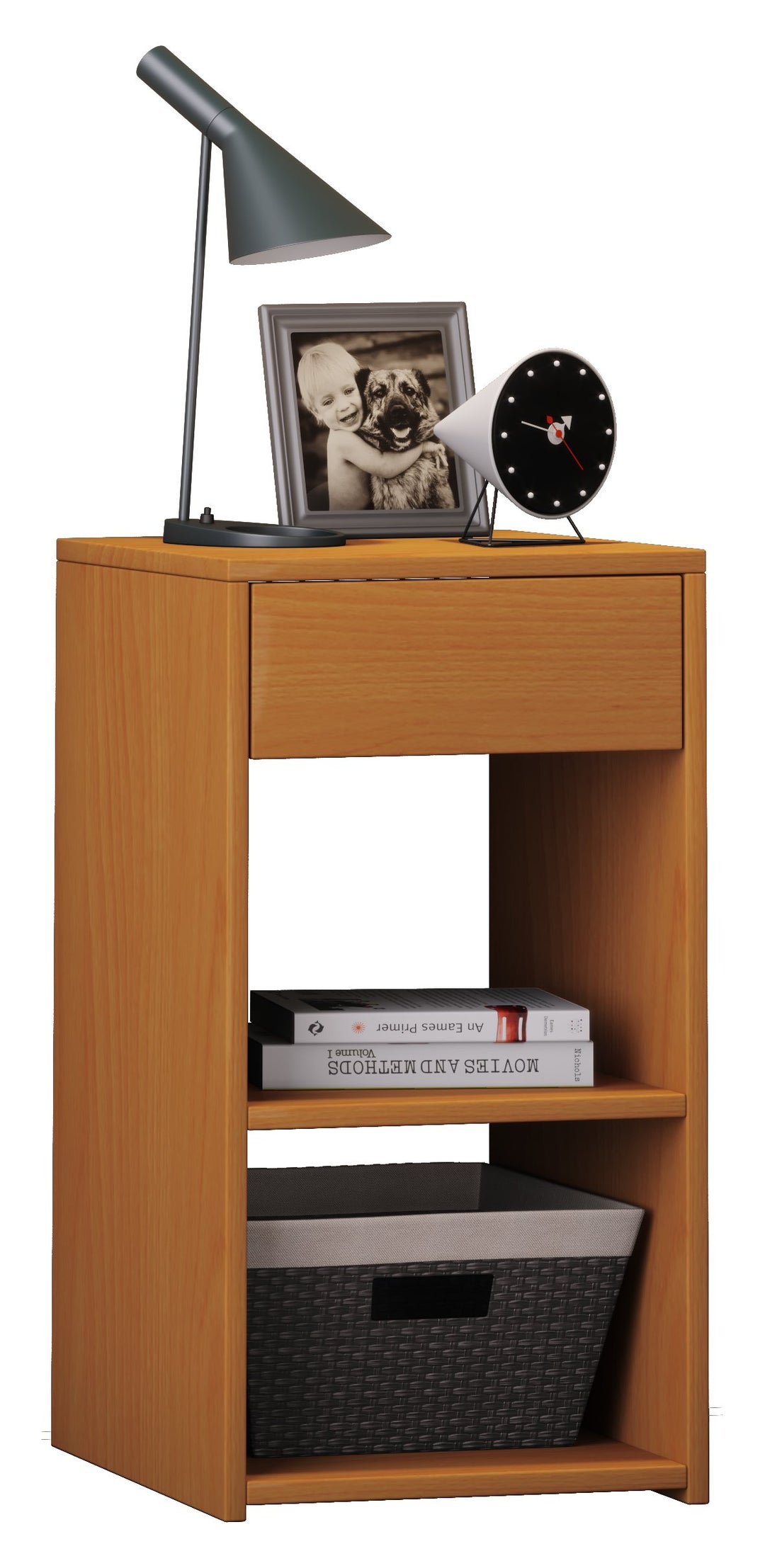 VCM Nachtschrank Beistelltisch Schublade Konsole Boxspring Nachttisch Sledo Maxi Buche, Buche