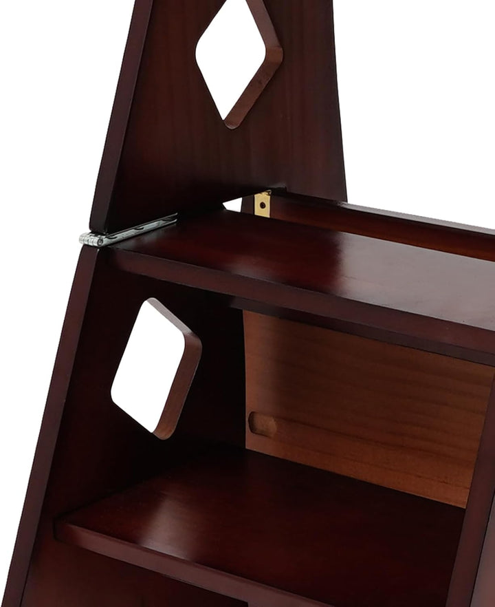 Leiterstuhl, 34x44,5x87 cm Klappbarer Bibliotheksleiter, Klappbarer Bibliotheksstuhl, Klappbarer 4-s