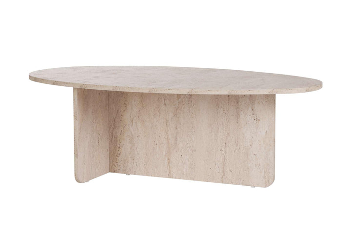 Stilvoller Couchtisch, Travertine-Farbe, 120 x 40 x 65 cm | 100% melaminbeschichtete Spanplatte, 18