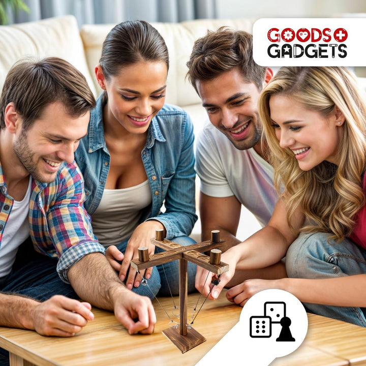Ringwurf-Spiel Deluxe aus Holz - Das Action Ring-Haken Partyspiel; Ring Toss Hook Battle-Game in der