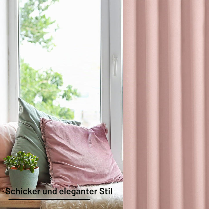XWZO Blickdichte Vorhänge Verdunklungsvorhänge mit Ösen 2 Stücke Gardienen mit Raffhalter Lichtundur