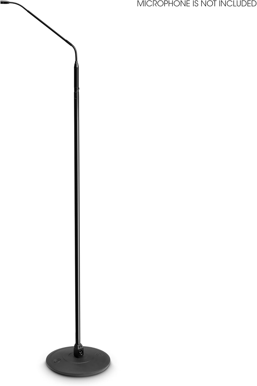 Gravity MS 23 XLR B - Mikrofonständer mit XLR-Anschluss und Schwanenhals, schwarz