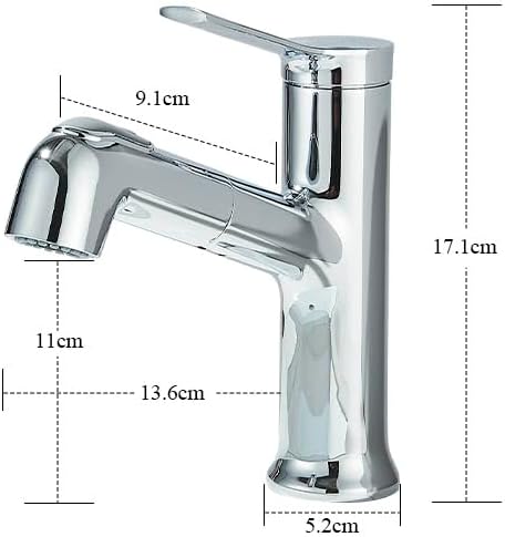Wasserhahn Bad mit Ausziehbar Brause Waschtischarmatur Armatur Badezimmer mit 2 Strahlarten Einhebel