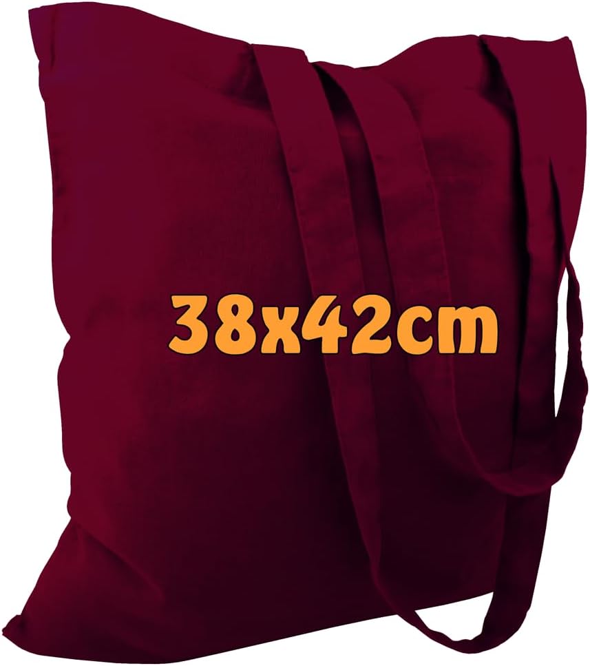 Cottonbagjoe Baumwolltaschen | 38x42 cm | unbedruckt | mit zwei langen Henkeln | bemalbar | Öktex 10