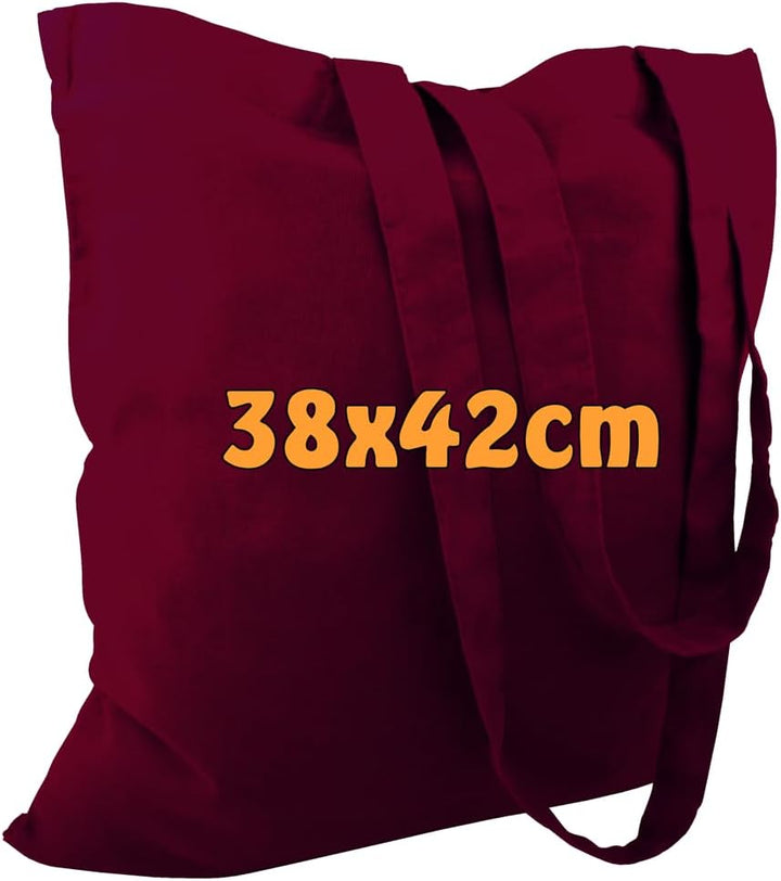 Cottonbagjoe Baumwolltaschen | 38x42 cm | unbedruckt | mit zwei langen Henkeln | bemalbar | Öktex 10