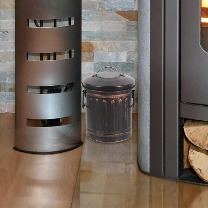 DOITOOL Mini-Ascheeimer Für Den Kamin Mit Deckel Und Griff Ascheeimer Aus Metall Für Feuerstelle Kam