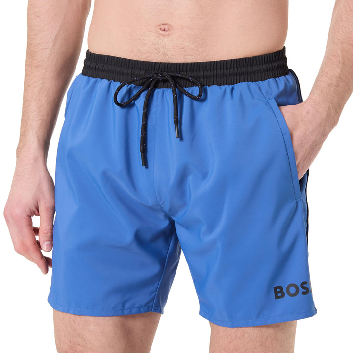 BOSS Herren Mittlere Länge, Solide Badehose Badehose S Bright Blue 436, S Bright Blue 436