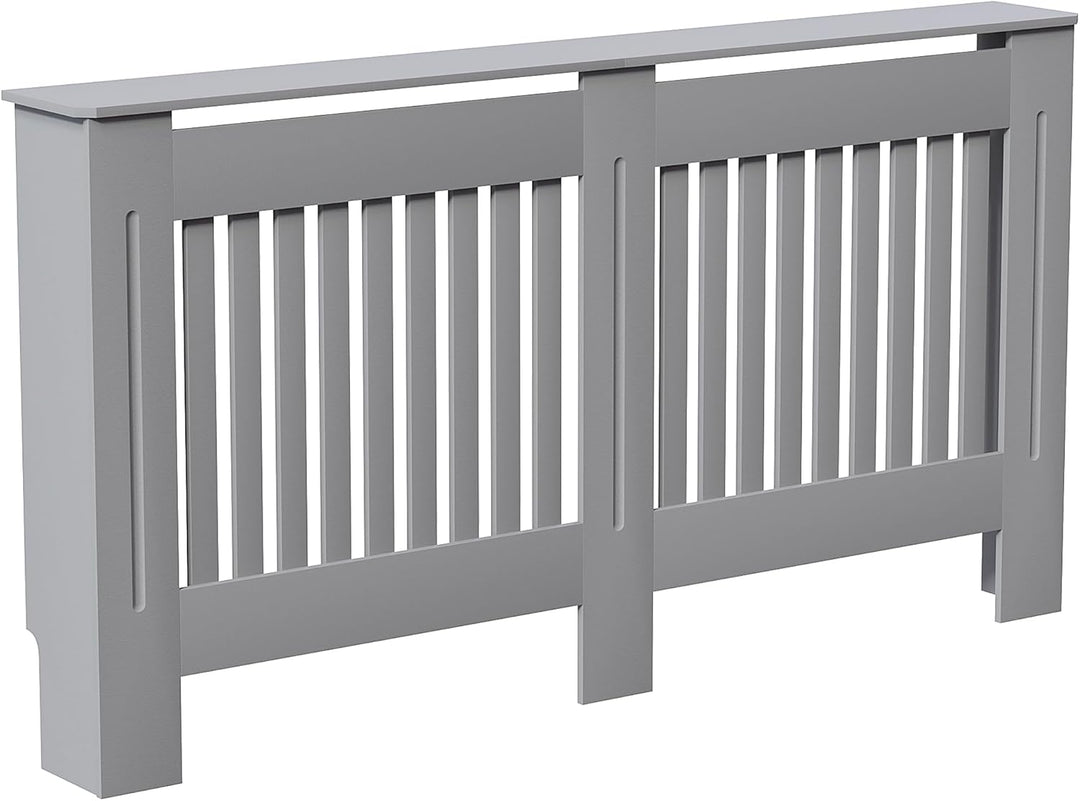 Vida Designs Chelsea-Heizkörperabdeckung, modernes Lamellengrill-Design, grau lackierter MDF-Schrank