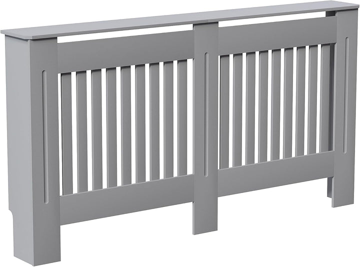 Vida Designs Chelsea-Heizkörperabdeckung, modernes Lamellengrill-Design, grau lackierter MDF-Schrank