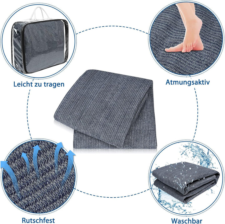 FIVMEN Vorzeltteppich 250x250cm Camping Teppich Outdoor rutschfest Waschbare Markisenteppich Zelttep