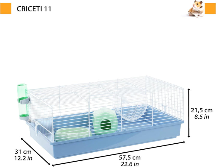 Ferplast Hamsterkäfig, Nagerkäfig CRICETI 11, Kleintierkäfig, Hamsterzubehör inklusive, 58 x 31 x h