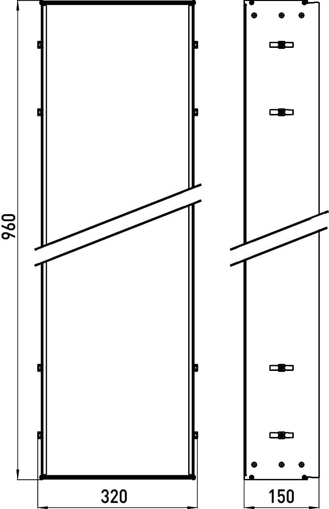 Emco Asis 300 Einbaurahmen für Module mit 964 mm Höhe geeignet I Aluminium Rahmen für Unterputz WC M
