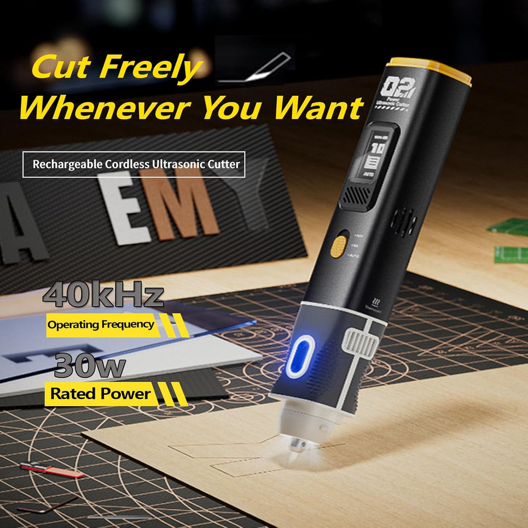 Kabelloser Ultrasonic Cutter, 40 kHz Arbeitsfrequenz, 30 Watt Hochleistung, 1000 mAh Akku mit USB-La