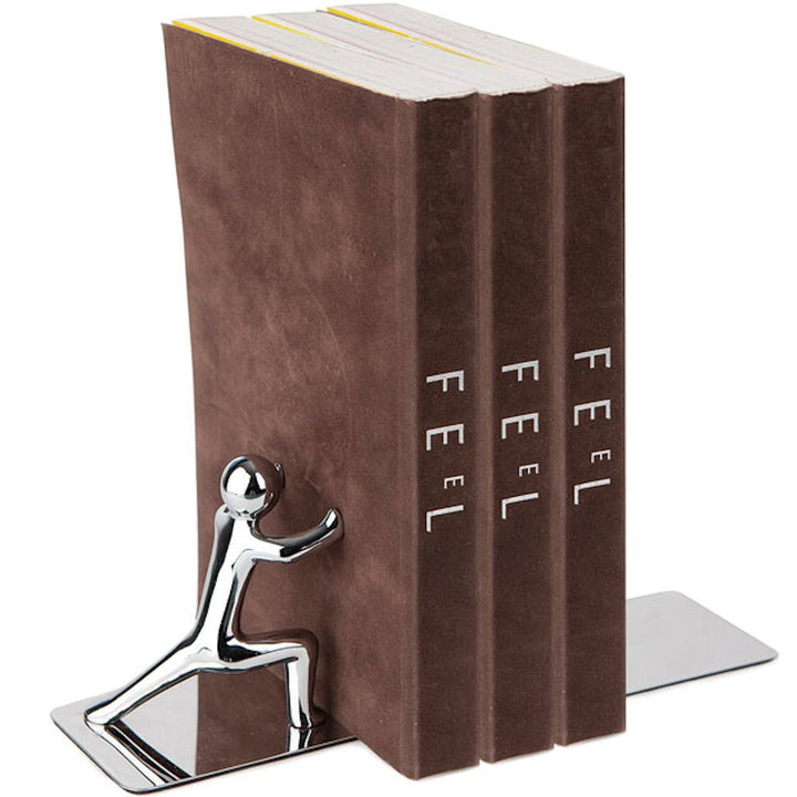 balvi Buchstütze Push! Verchromt, 2-teilig INOX/Zink
