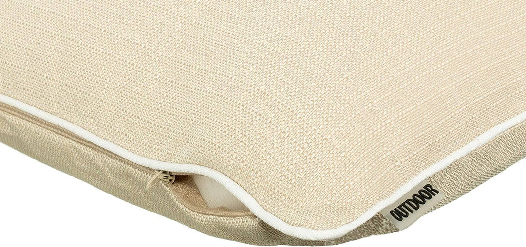 2er Set Outdoor Kissen 45x45 cm – Wetterfeste Zierkissen mit Paspel in Walzoptik – Wasserabweisende